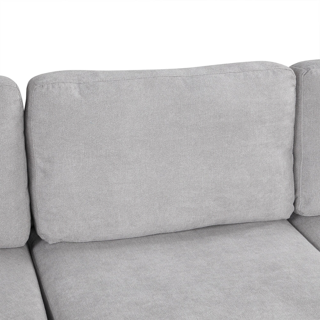 111 3 Seater Sofa Couch, Chenille Curved Sofa Couch with 2 Printed Pillows Modern Upholstered Sofa for Living Room