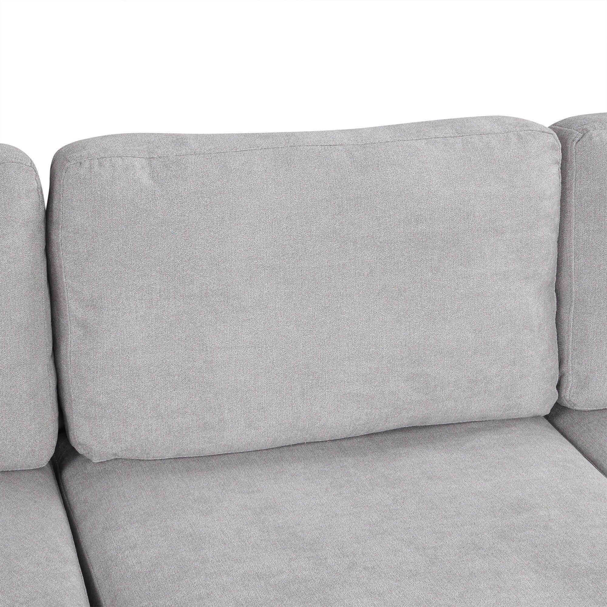 111 3 Seater Sofa Couch, Chenille Curved Sofa Couch with 2 Printed Pillows Modern Upholstered Sofa for Living Room