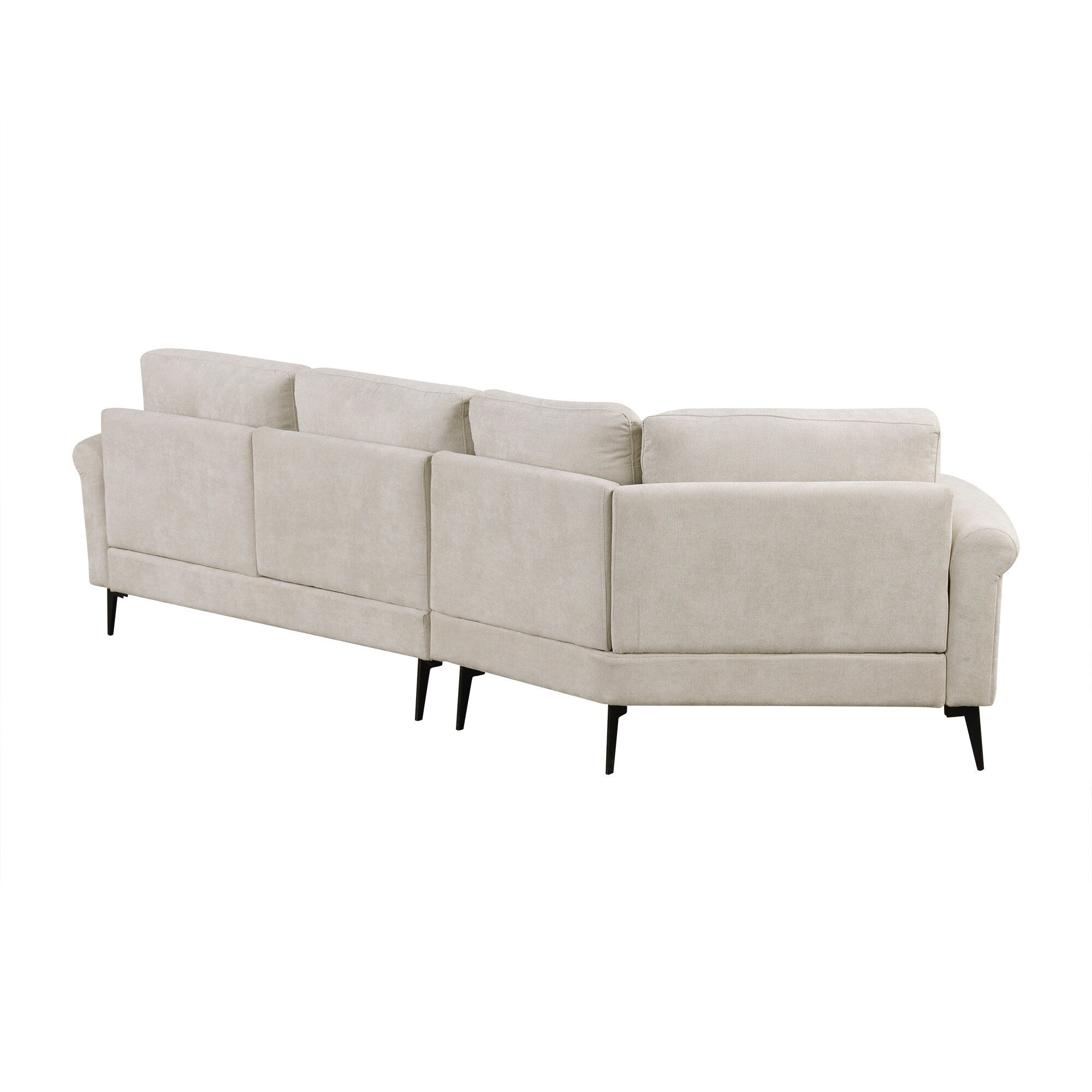 111 3 Seater Sofa Couch, Chenille Curved Sofa Couch with 2 Printed Pillows Modern Upholstered Sofa for Living Room