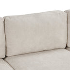 111 3 Seater Sofa Couch, Chenille Curved Sofa Couch with 2 Printed Pillows Modern Upholstered Sofa for Living Room