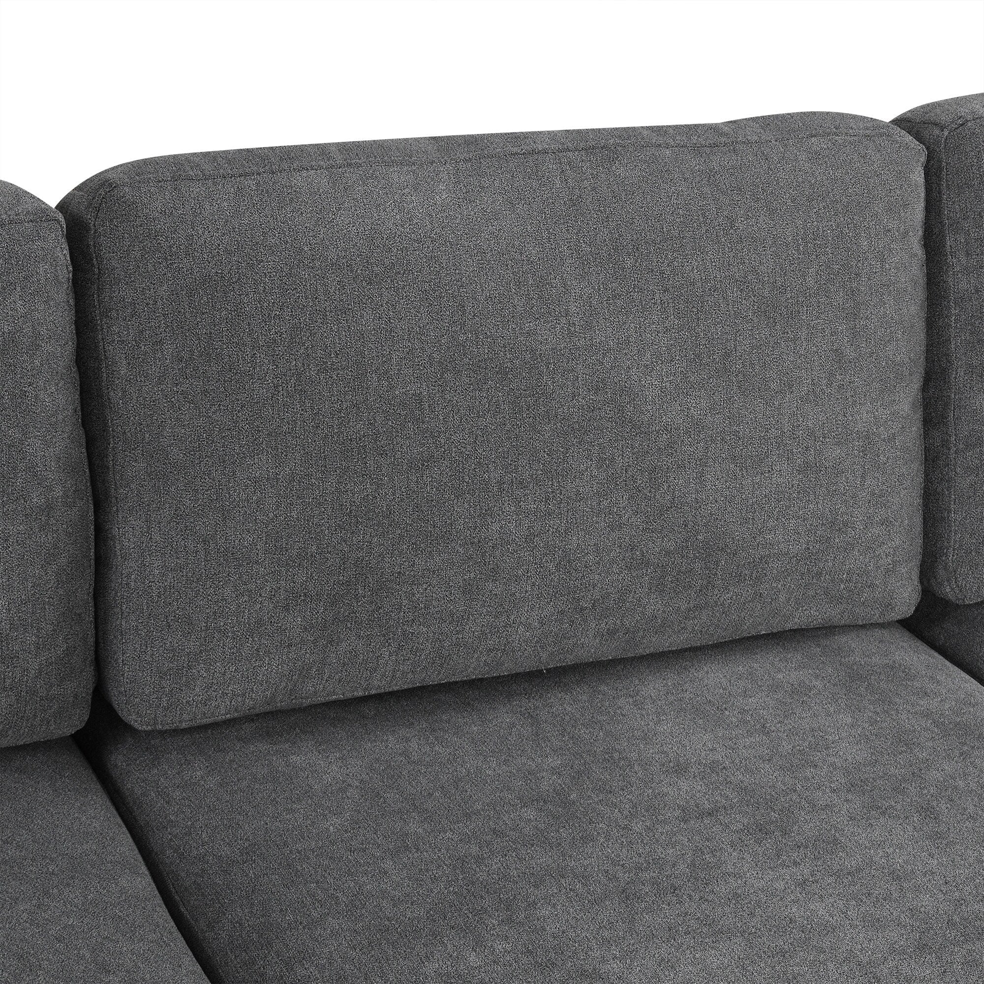 111 3 Seater Sofa Couch, Chenille Curved Sofa Couch with 2 Printed Pillows Modern Upholstered Sofa for Living Room