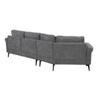111 3 Seater Sofa Couch, Chenille Curved Sofa Couch with 2 Printed Pillows Modern Upholstered Sofa for Living Room