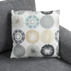 111 3 Seater Sofa Couch, Chenille Curved Sofa Couch with 2 Printed Pillows Modern Upholstered Sofa for Living Room