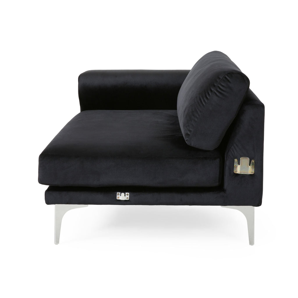 111 Velvet 4-Seater Sofa with Soft Cushions and Metal Silver Legs for Living Room