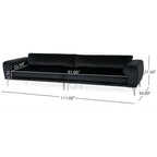 111 Velvet 4-Seater Sofa with Soft Cushions and Metal Silver Legs for Living Room