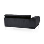 111 Velvet 4-Seater Sofa with Soft Cushions and Metal Silver Legs for Living Room