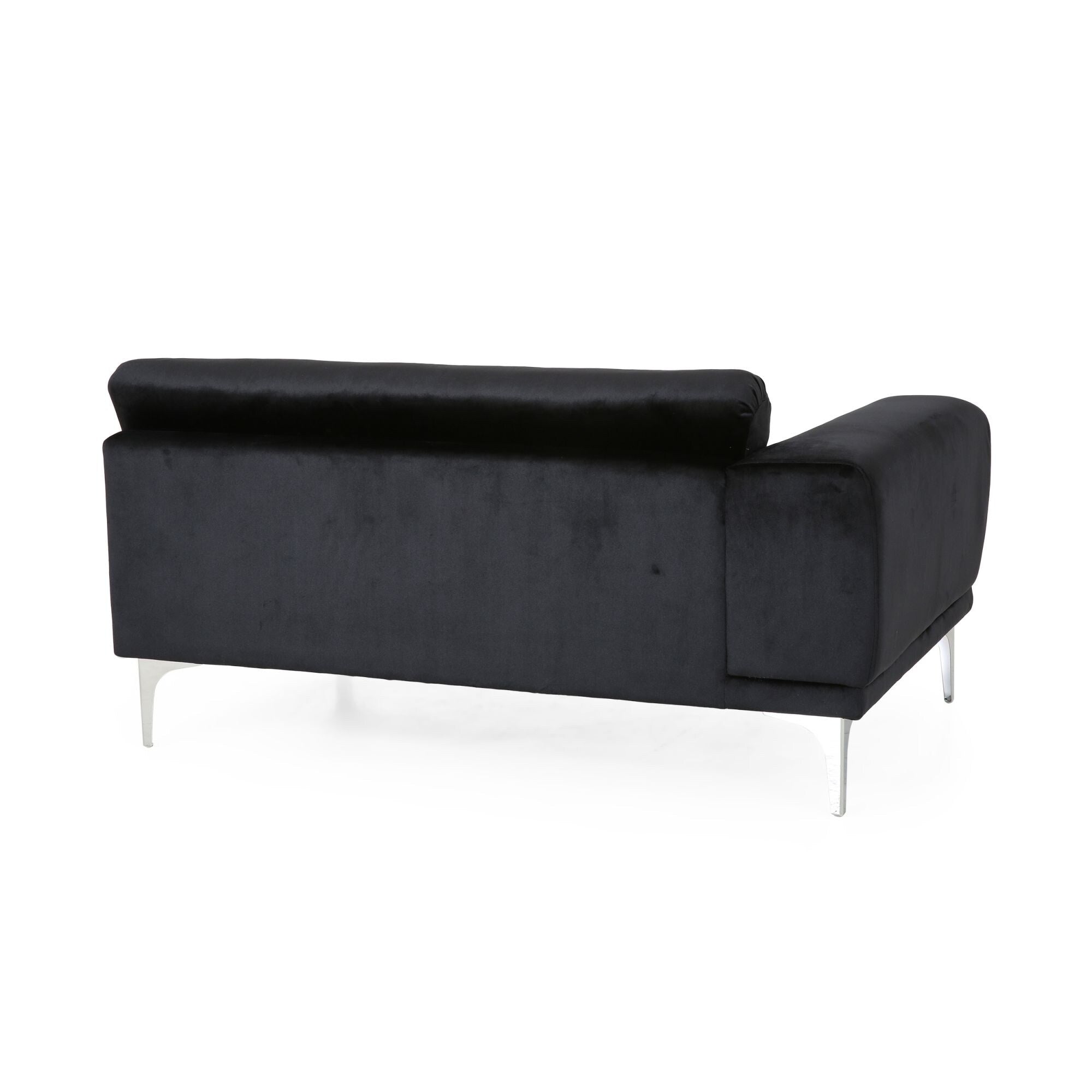 111 Velvet 4-Seater Sofa with Soft Cushions and Metal Silver Legs for Living Room