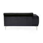 111 Velvet 4-Seater Sofa with Soft Cushions and Metal Silver Legs for Living Room