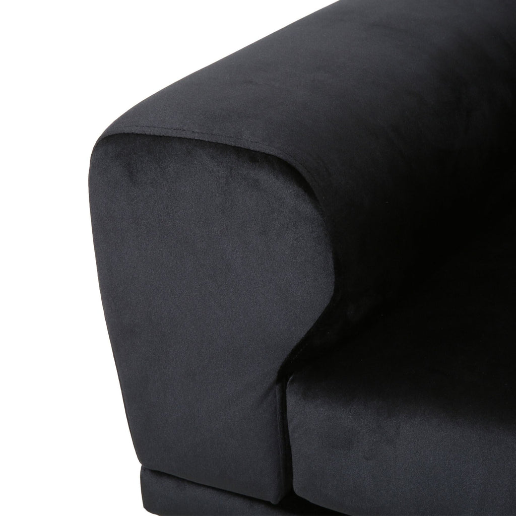 111 Velvet 4-Seater Sofa with Soft Cushions and Metal Silver Legs for Living Room