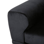 111 Velvet 4-Seater Sofa with Soft Cushions and Metal Silver Legs for Living Room
