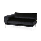 111 Velvet 4-Seater Sofa with Soft Cushions and Metal Silver Legs for Living Room