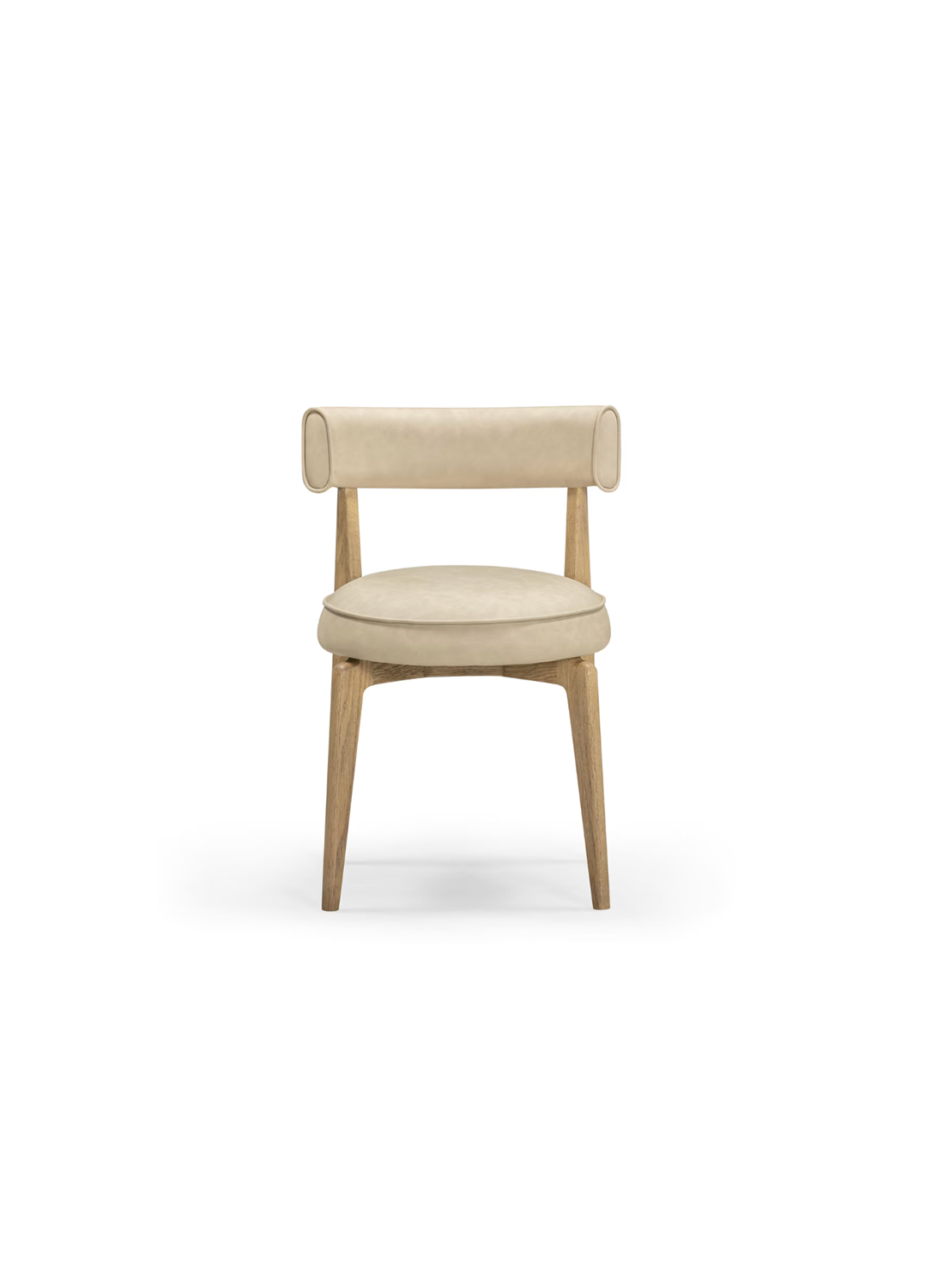 Chaise de salle à manger Nikita en cuir végétalien, couleur crème