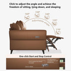 112.5'' Vegan Leather Power Reclining Sofa with USB Charging Port