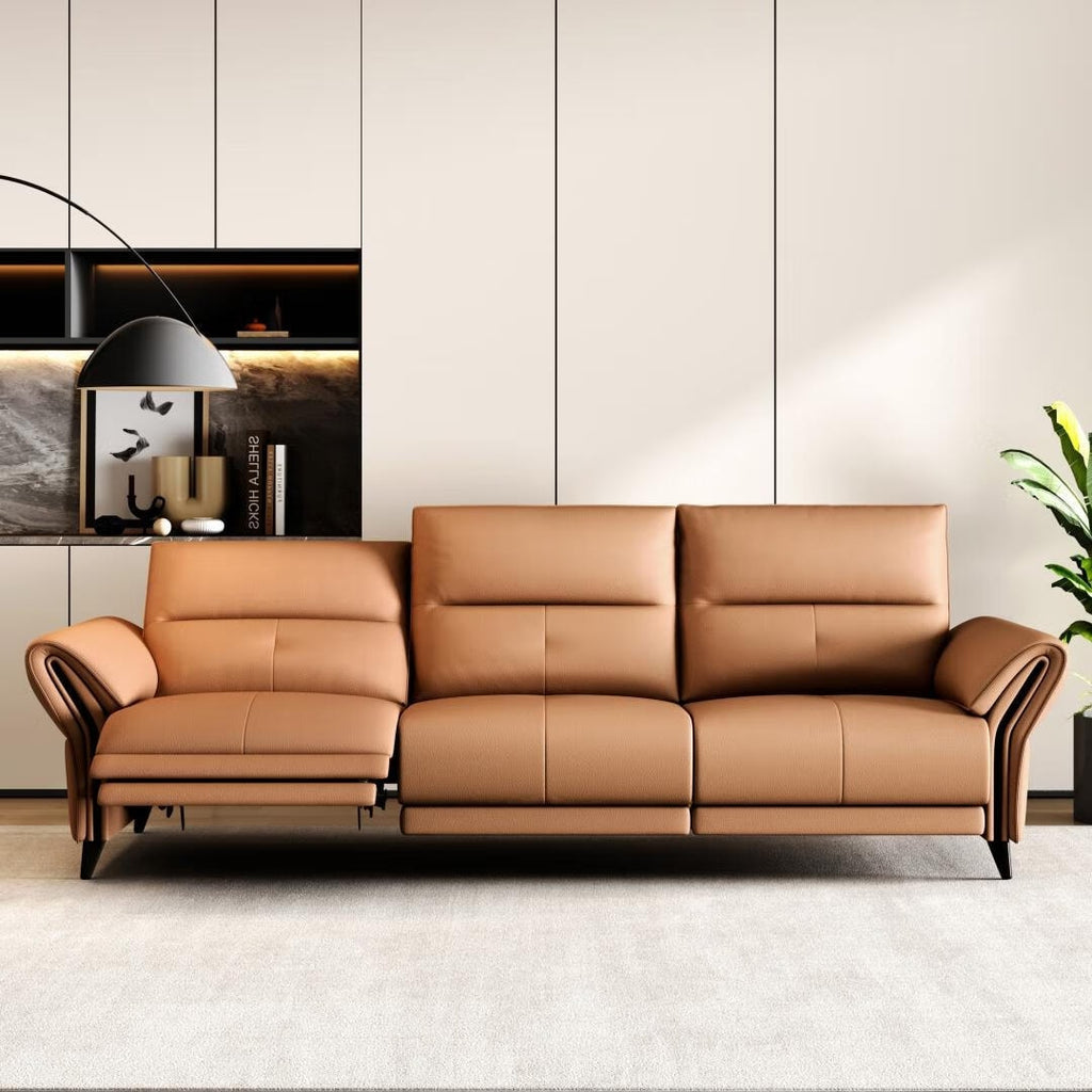 112.5'' Vegan Leather Power Reclining Sofa with USB Charging Port