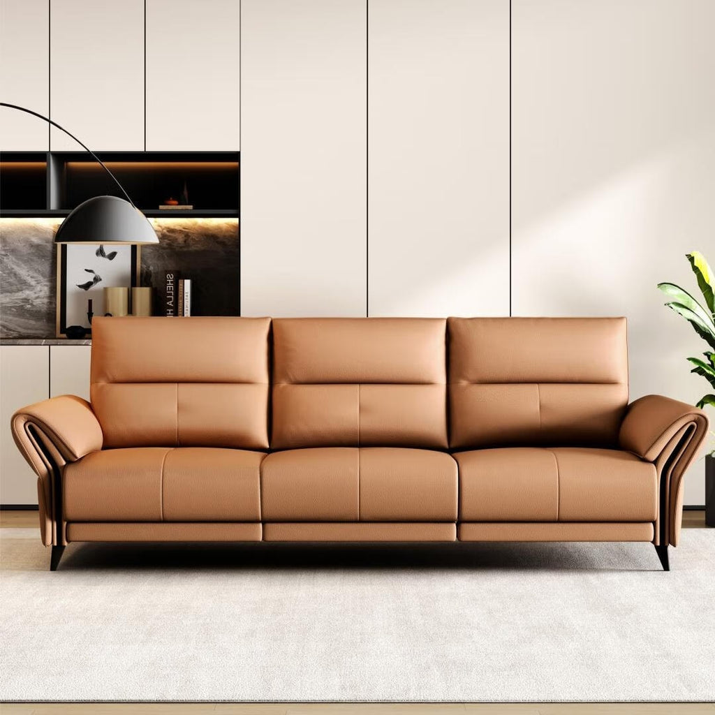 112.5'' Vegan Leather Power Reclining Sofa with USB Charging Port
