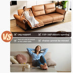112.5'' Vegan Leather Power Reclining Sofa with USB Charging Port