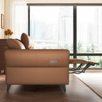 112.5'' Vegan Leather Power Reclining Sofa with USB Charging Port
