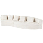 115.7 Pure Foam Modular Sofa, 2-Piece Set with 5 Cushions, 4-Seater, Chenille Jacquard Fabric, Curved Design