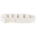 115.7 Pure Foam Modular Sofa, 2-Piece Set with 5 Cushions, 4-Seater, Chenille Jacquard Fabric, Curved Design