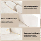 115.7 Pure Foam Modular Sofa, 2-Piece Set with 5 Cushions, 4-Seater, Chenille Jacquard Fabric, Curved Design