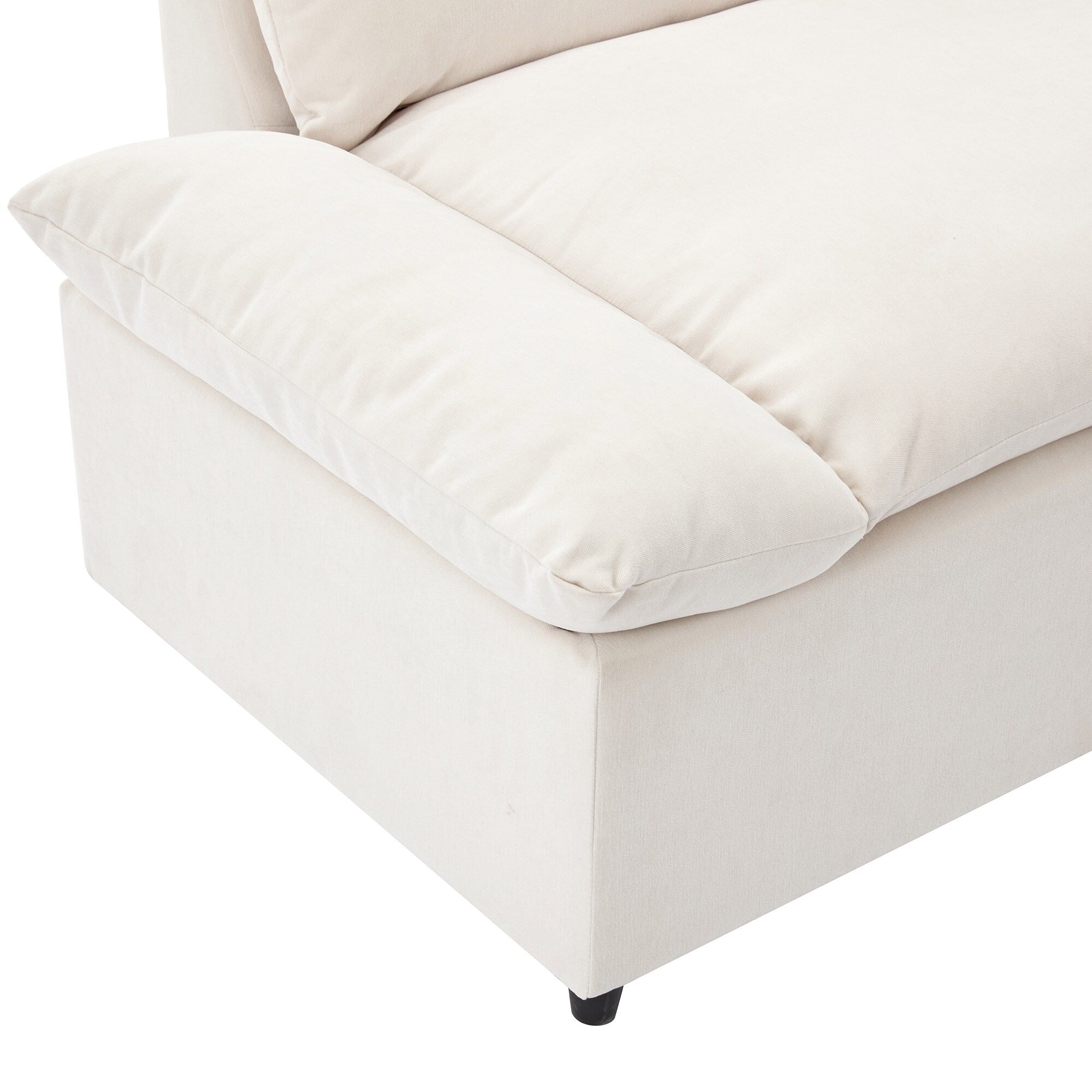 119.5 Large Polyester 3-seater Sofa with 2 Storage Units and Rubber Wood Legs for Living Room