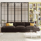 119.5 Large Polyester 3-seater Sofa with 2 Storage Units and Rubber Wood Legs for Living Room