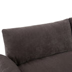 119.5 Large Polyester 3-seater Sofa with 2 Storage Units and Rubber Wood Legs for Living Room