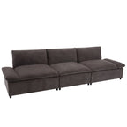 119.5 Large Polyester 3-seater Sofa with 2 Storage Units and Rubber Wood Legs for Living Room