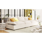 119.5 Large Polyester 3-seater Sofa with 2 Storage Units and Rubber Wood Legs for Living Room