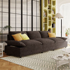 119.5 Large Polyester 3-seater Sofa with 2 Storage Units and Rubber Wood Legs for Living Room