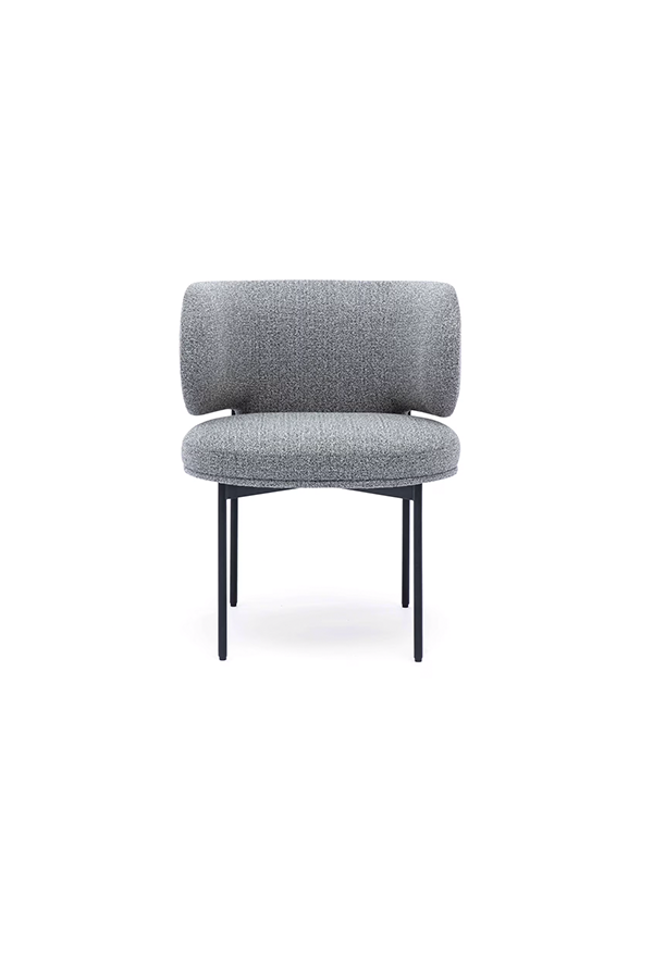 Chaise de salle à manger Maurene grise bouclée