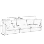 120 Chenille 4-Seater Sofa with Soft Multiple Big Pillows for living room and bedroom