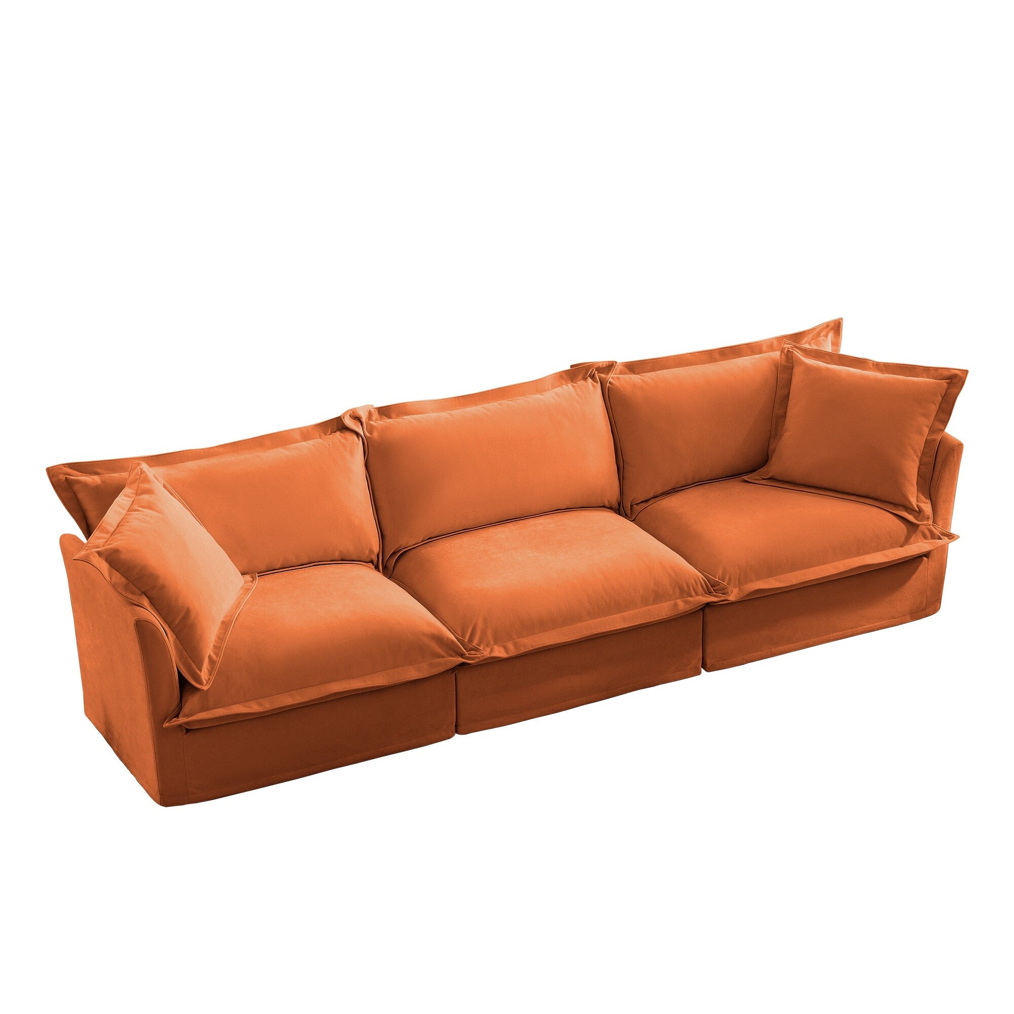 120 Chenille 4-Seater Sofa with Soft Multiple Big Pillows for living room and bedroom
