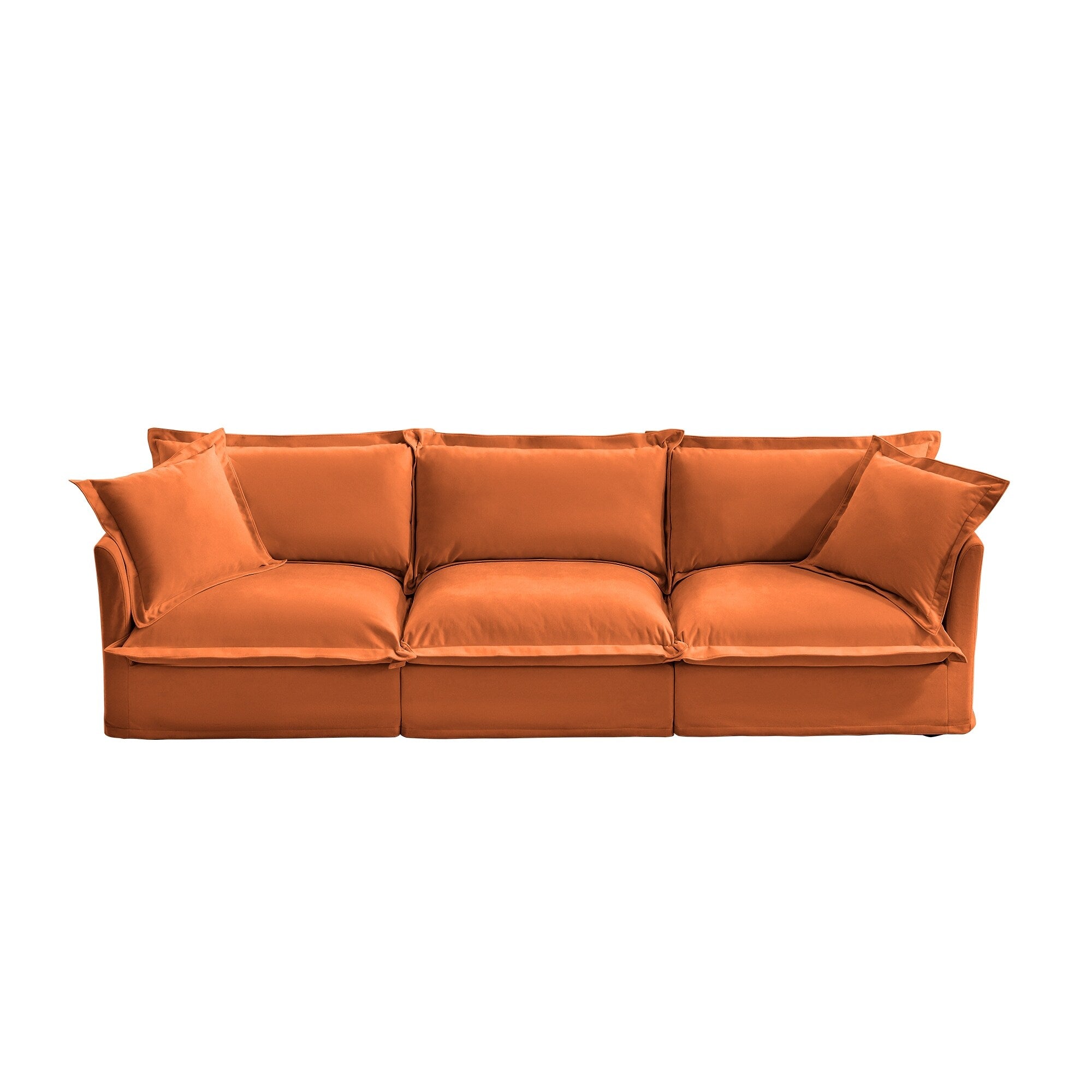 120 Chenille 4-Seater Sofa with Soft Multiple Big Pillows for living room and bedroom