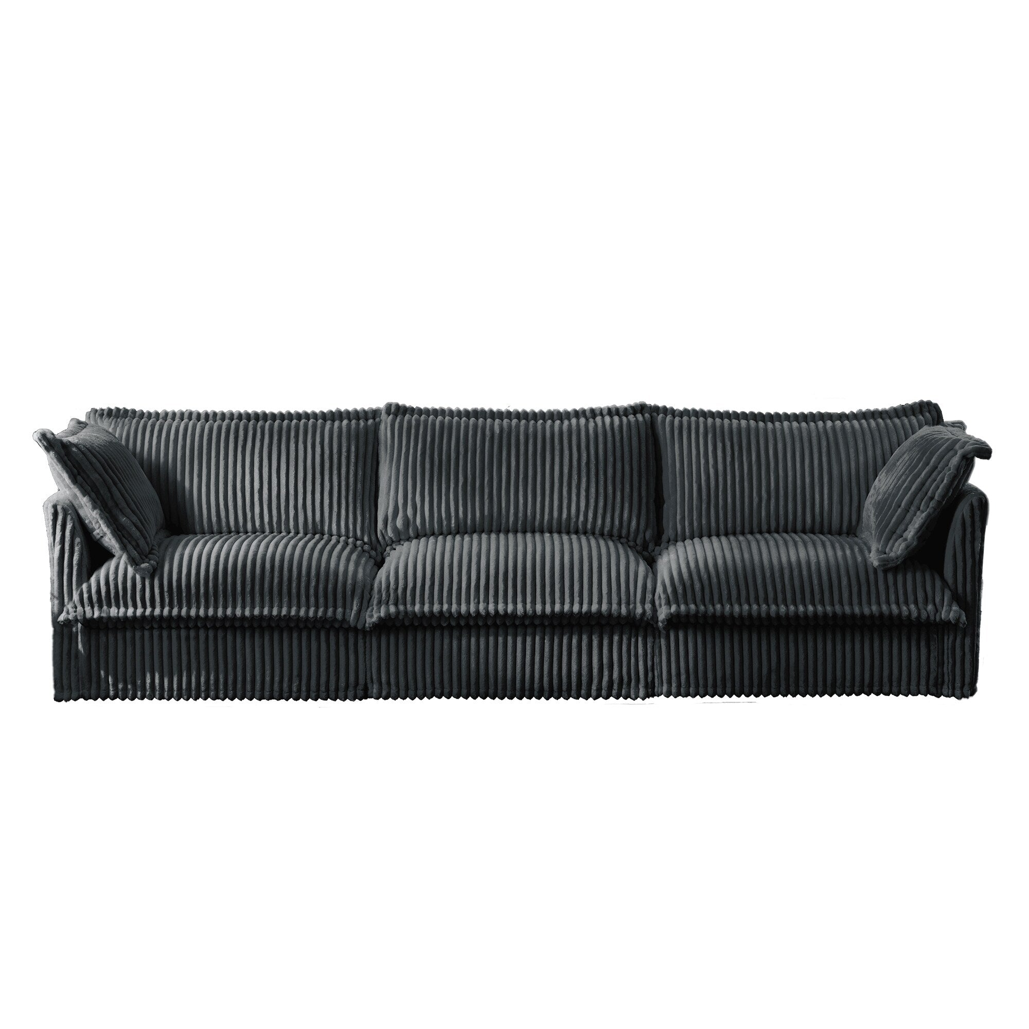 120 Corduroy 4-Seater Sofa with Soft Multiple Big Pillows for living room and bedroom