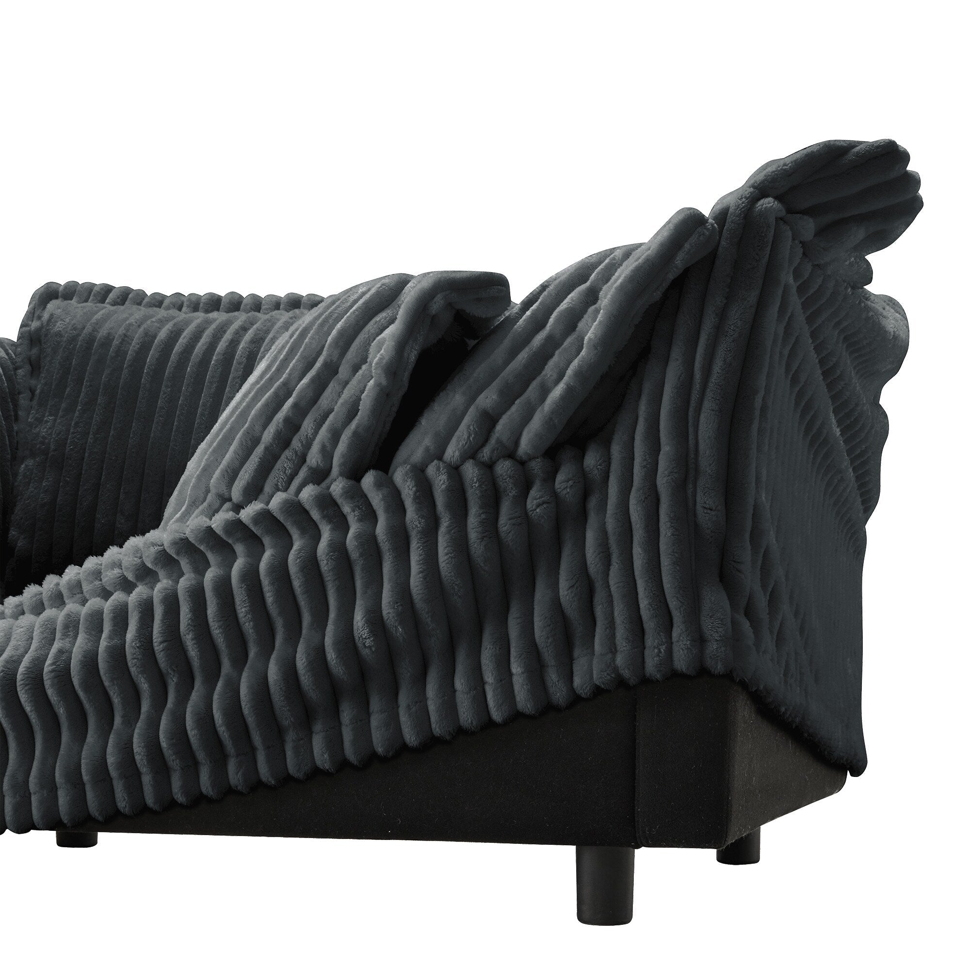 120 Corduroy 4-Seater Sofa with Soft Multiple Big Pillows for living room and bedroom