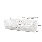 120 Corduroy 4-Seater Sofa with Soft Multiple Big Pillows for living room and bedroom