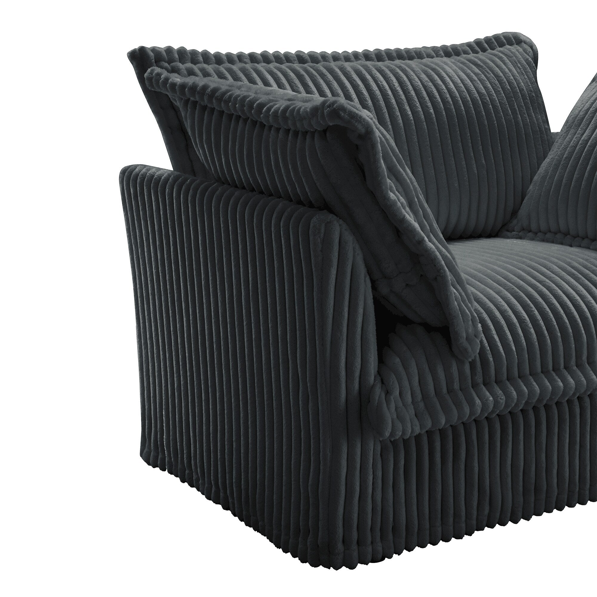 120 Corduroy 4-Seater Sofa with Soft Multiple Big Pillows for living room and bedroom