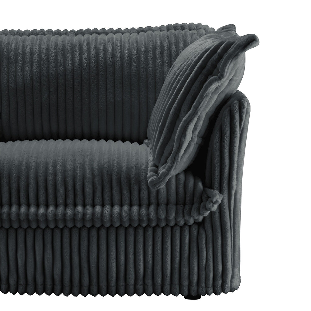 120 Corduroy 4-Seater Sofa with Soft Multiple Big Pillows for living room and bedroom
