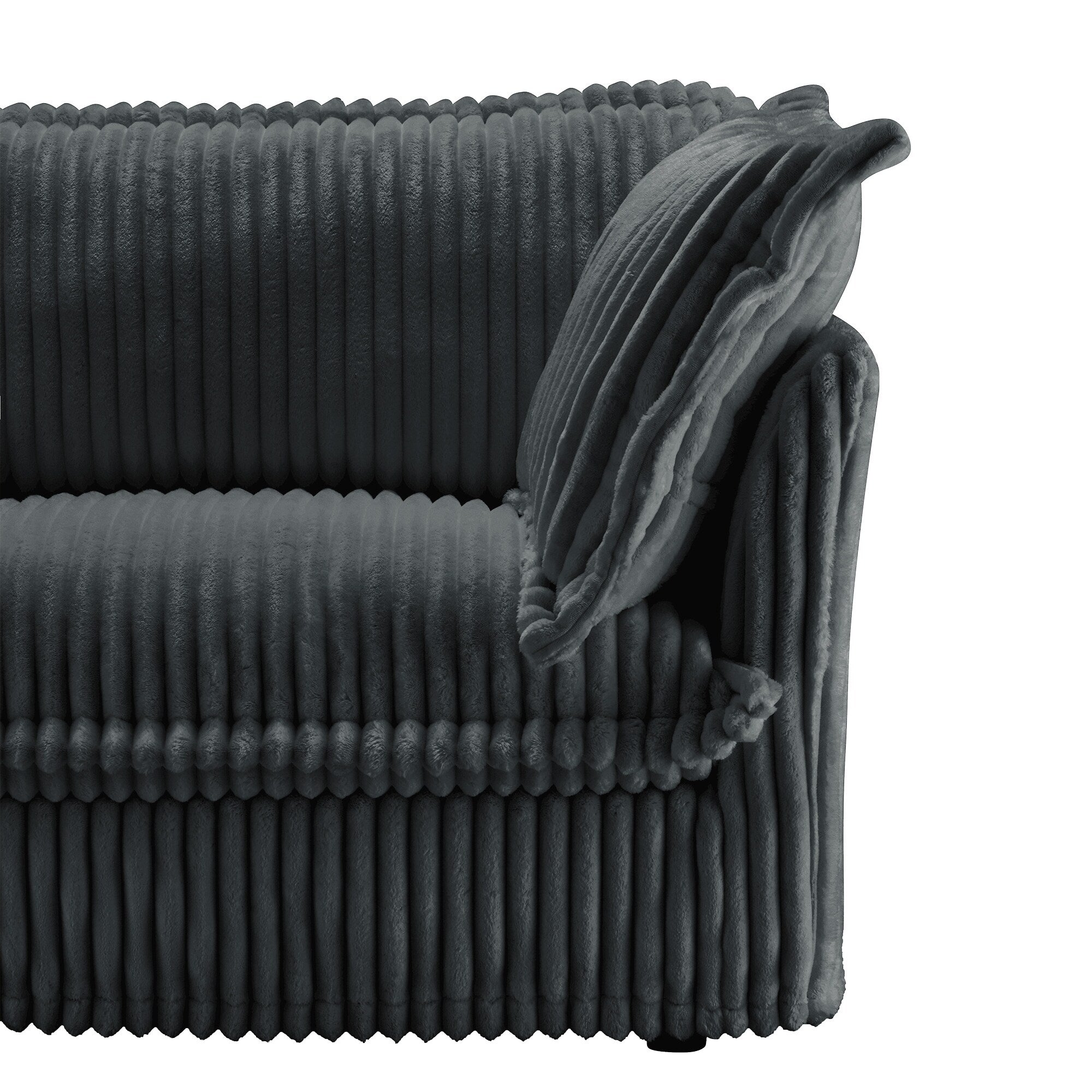 120 Corduroy 4-Seater Sofa with Soft Multiple Big Pillows for living room and bedroom