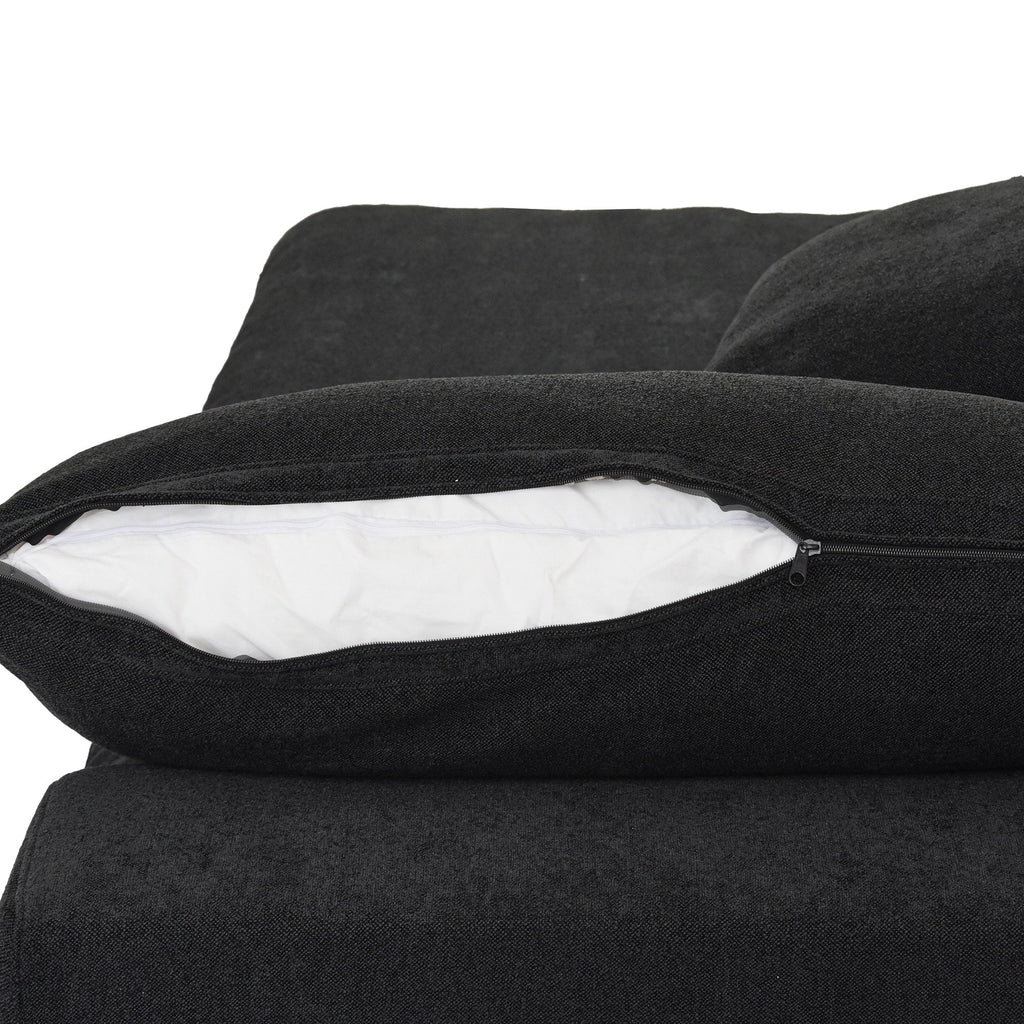 120 L-shaped Modern Sectional Sofa Linen Modular Sofa Couch with Storage Ottoman