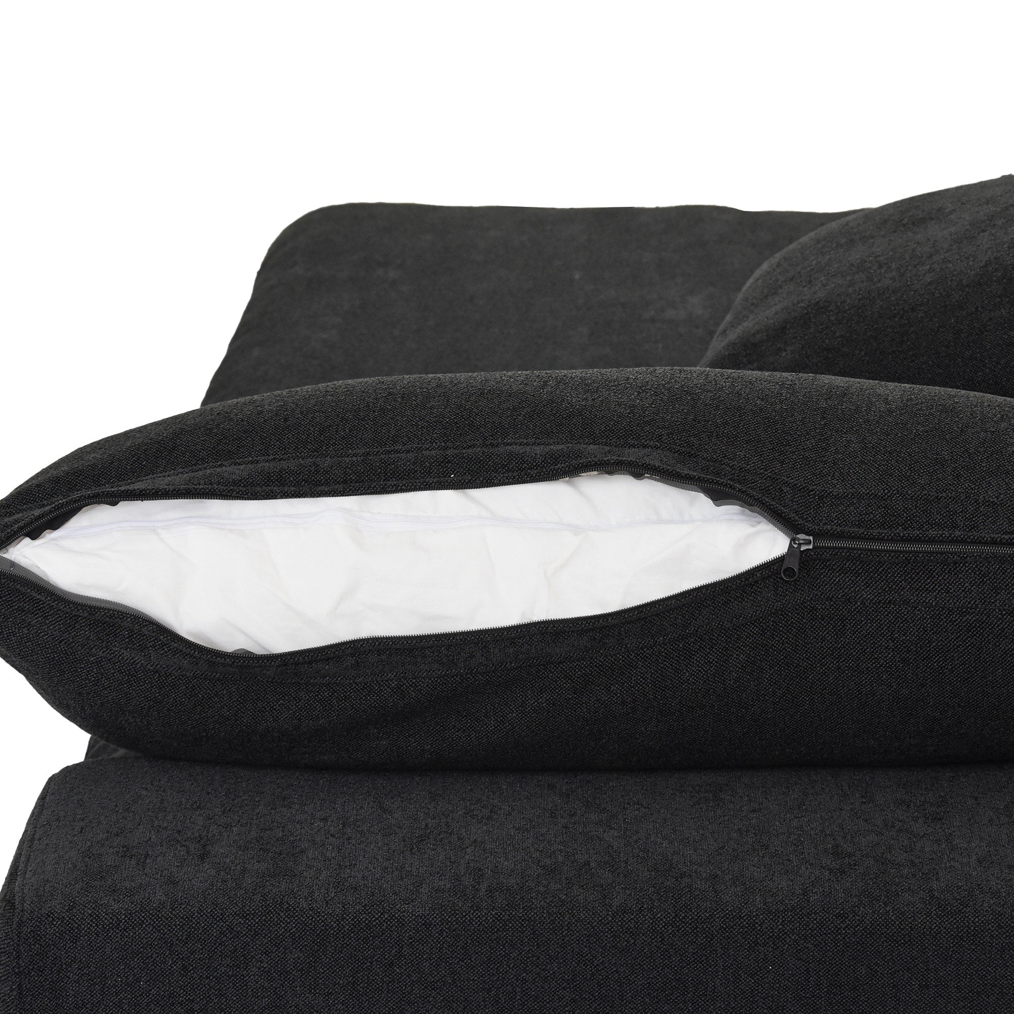 120 L-shaped Modern Sectional Sofa Linen Modular Sofa Couch with Storage Ottoman