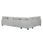 125'' Corduroy U-shaped Sectional Sofa with Movable Ottoman