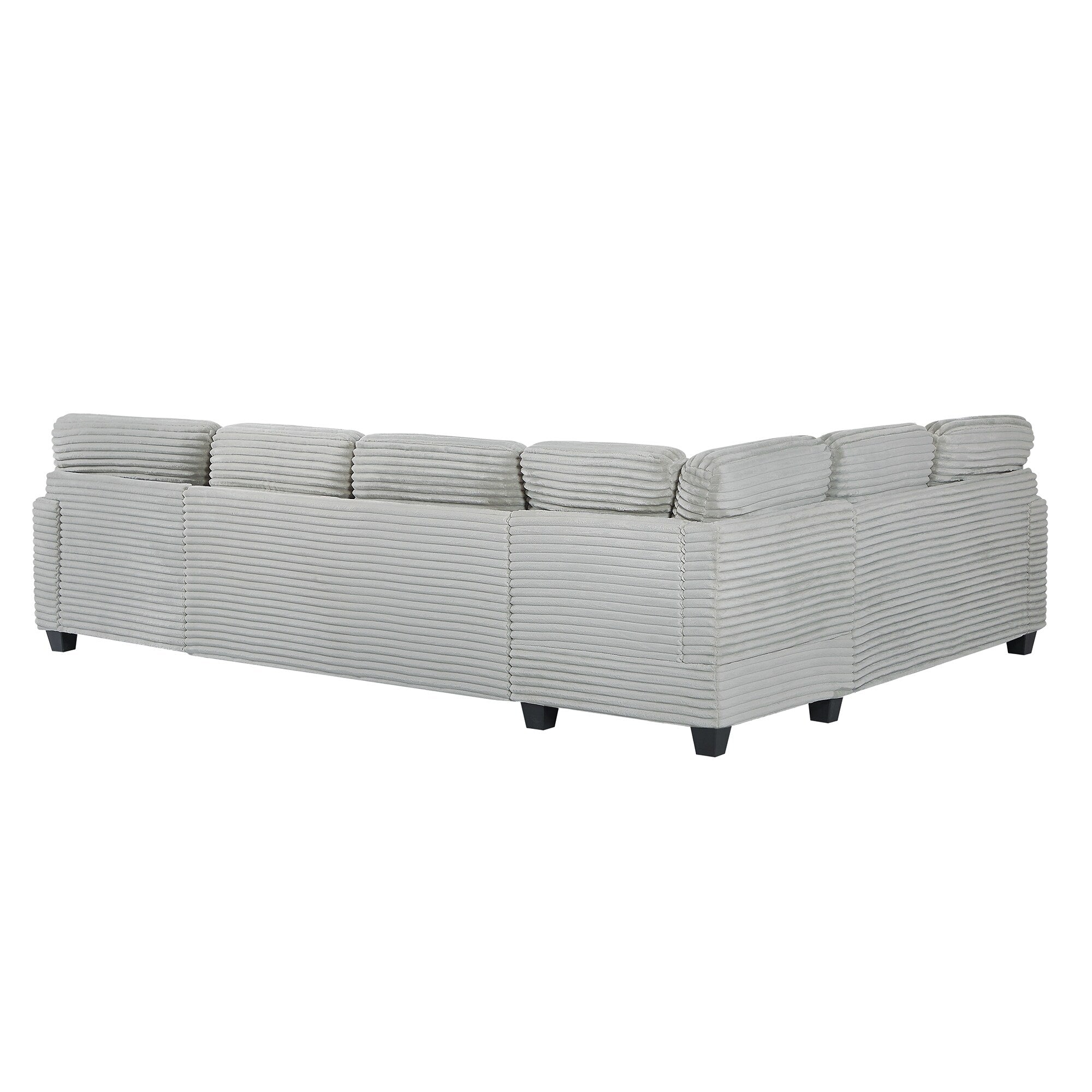 125'' Corduroy U-shaped Sectional Sofa with Movable Ottoman