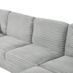 125'' Corduroy U-shaped Sectional Sofa with Movable Ottoman