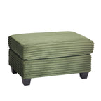 125'' Corduroy U-shaped Sectional Sofa with Movable Ottoman