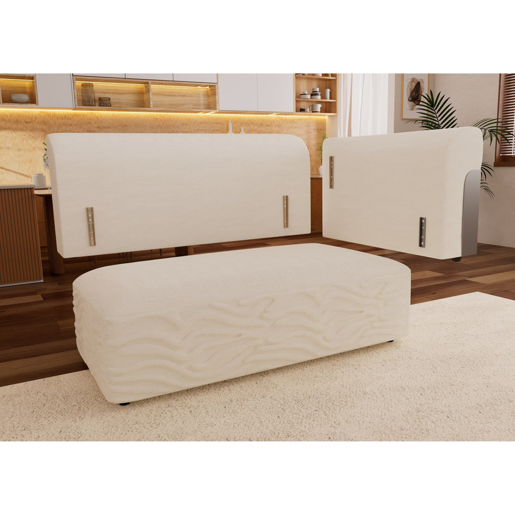 127.4Fabric 4-Seater Sofa with Deep Seat Sofa Comfy Cloud Couch with Pillows