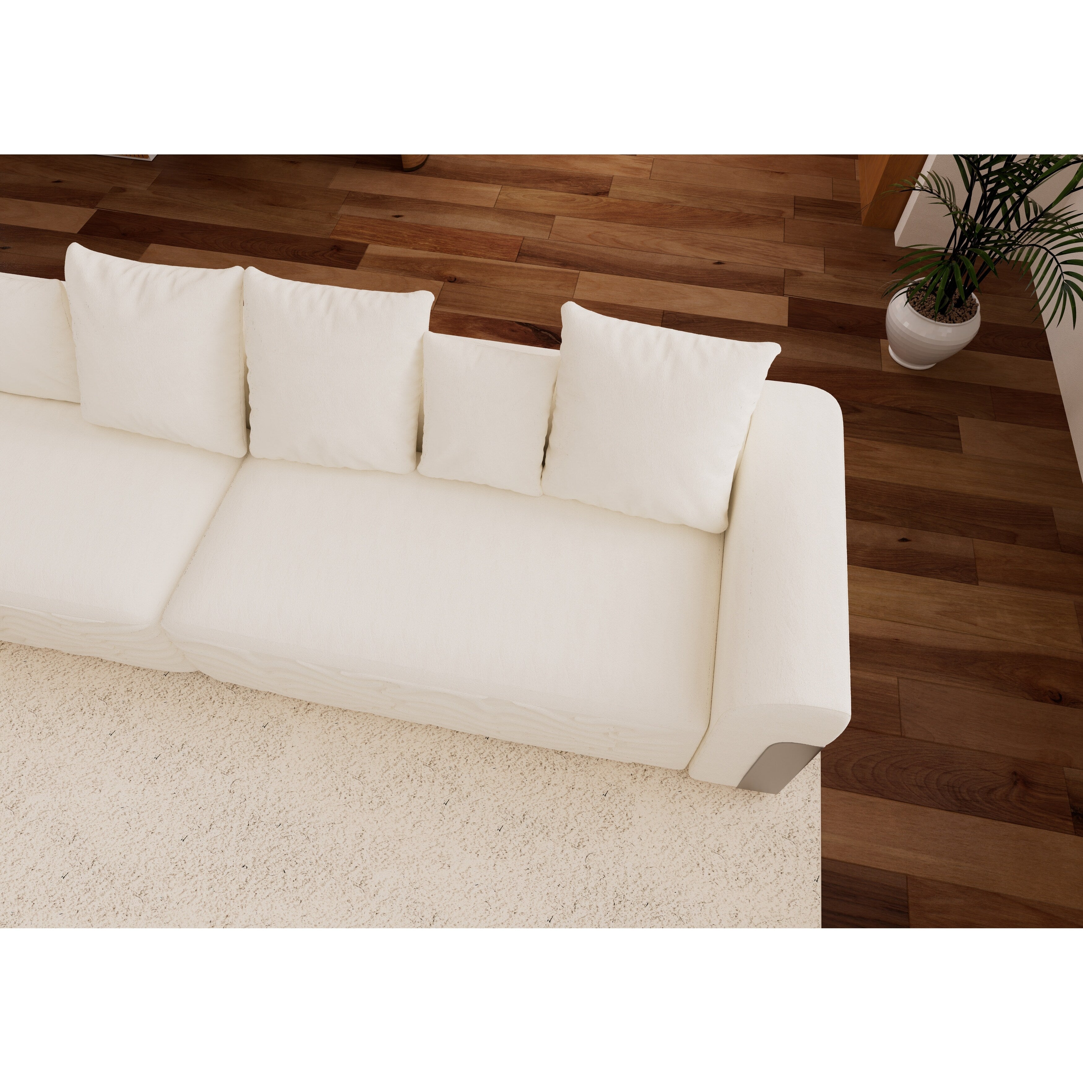 127.4Fabric 4-Seater Sofa with Deep Seat Sofa Comfy Cloud Couch with Pillows
