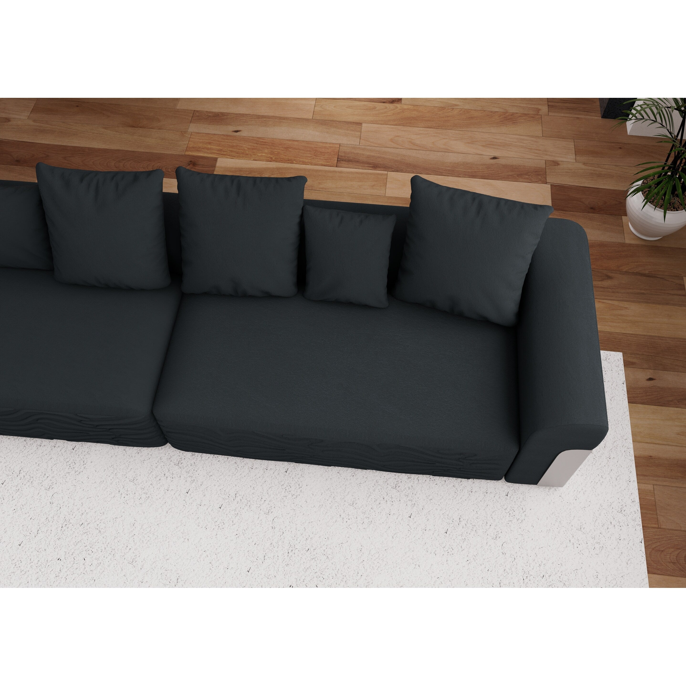 127.4Fabric 4-Seater Sofa with Deep Seat Sofa Comfy Cloud Couch with Pillows