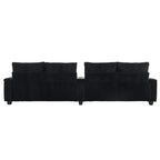 133 Corduroy 4-Seater Sofa with USB Ports, Flip-Top Cup Holders, and Hidden Storage